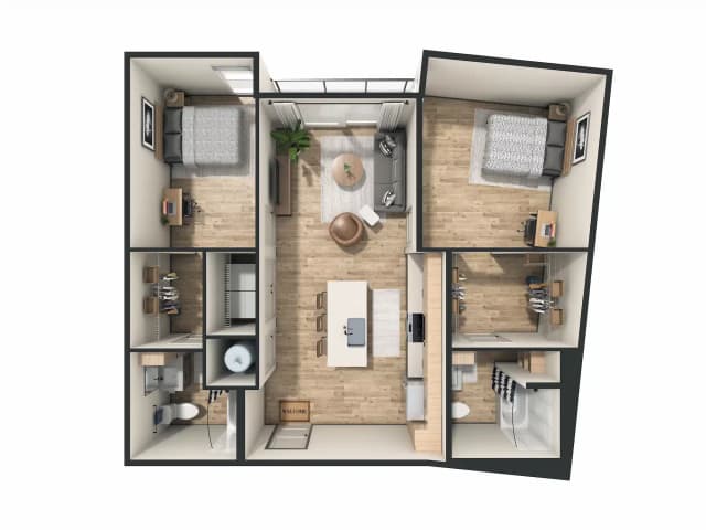 Room in 2 bedroom 2 Bathroom | B8 main photo