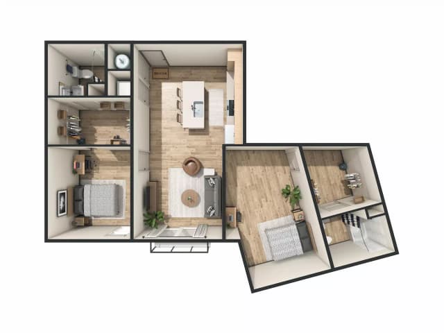 Room in 2 bedroom 2 Bathroom | B2 main photo