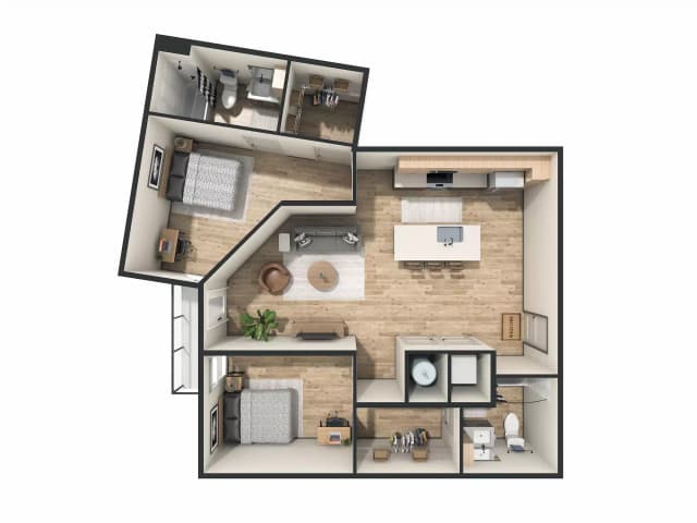 Room in 2 bedroom 2 Bathroom | B9 main photo