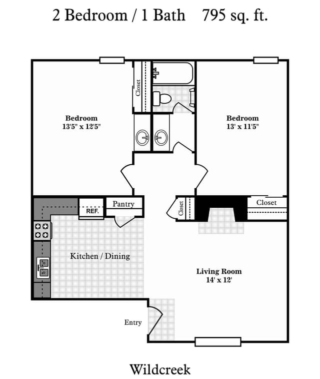 2 Bedroom 1 Bathroom Apartment main photo