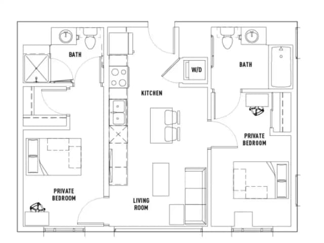 Room in 2 Bed - 2 Bath F main photo