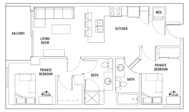 Room in 2 Bed - 2 Bath A Premium Deluxe Private main photo