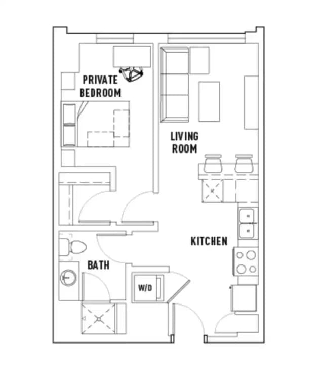 1 Bed - 1 Bath C Private main photo