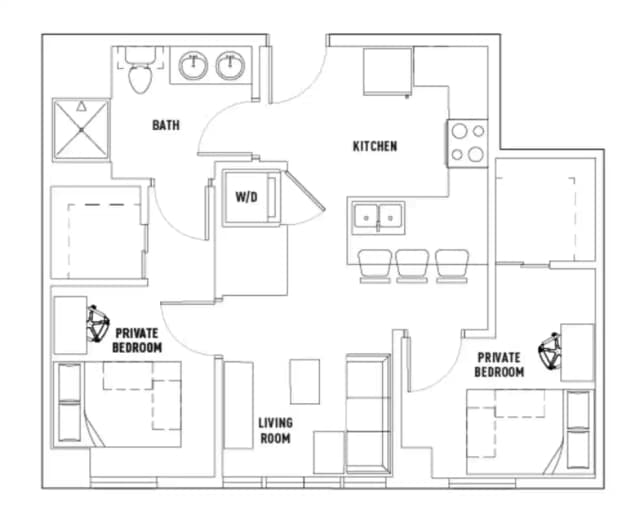 Room in 2 Bed - 1 Bath B Private main photo