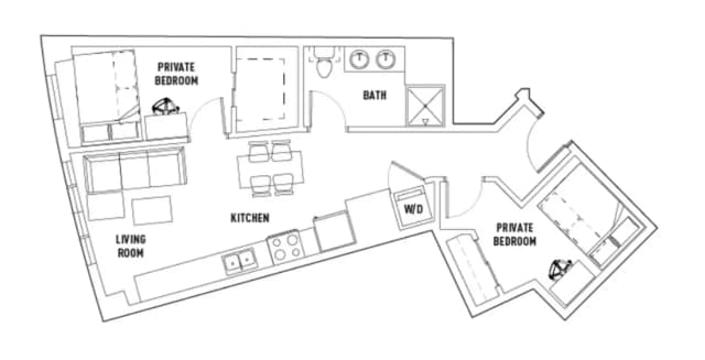 Room in 2 Bed - 1 Bath C Private main photo