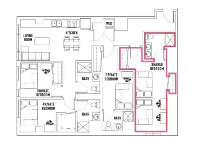 Room in 4 Bed - 4 Bath main photo