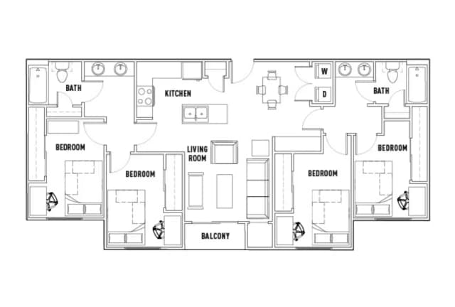 Room in 4 Bed - 2 Bath main photo