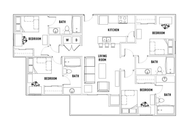 Room in 4 Bed - 4 Bath main photo