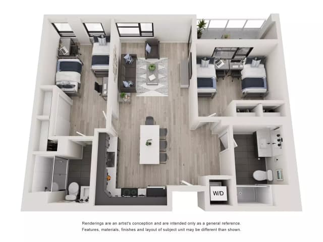 Room in A 2 Bedroom 2 Bathroom | B2 main photo