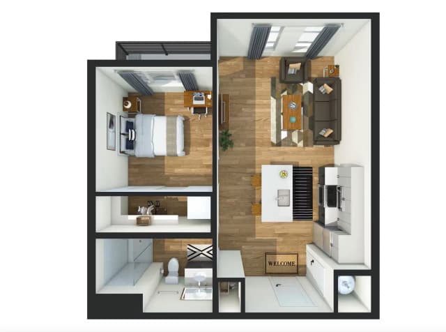 Room in 1 bedroom 1 bathroom | A2 main photo