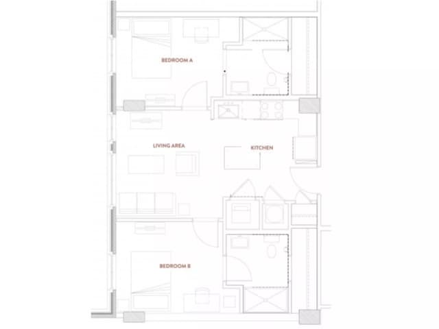 Room in A 2 Bedroom 2 Bathroom | B1 main photo