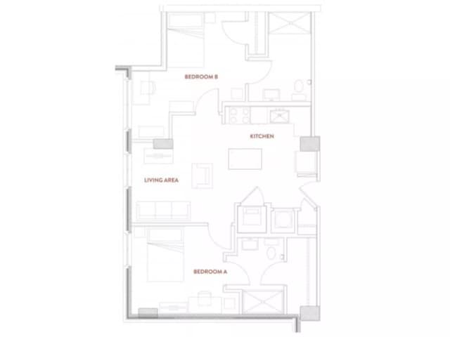 Room in A 2 Bedroom 2 Bathroom | B6 main photo