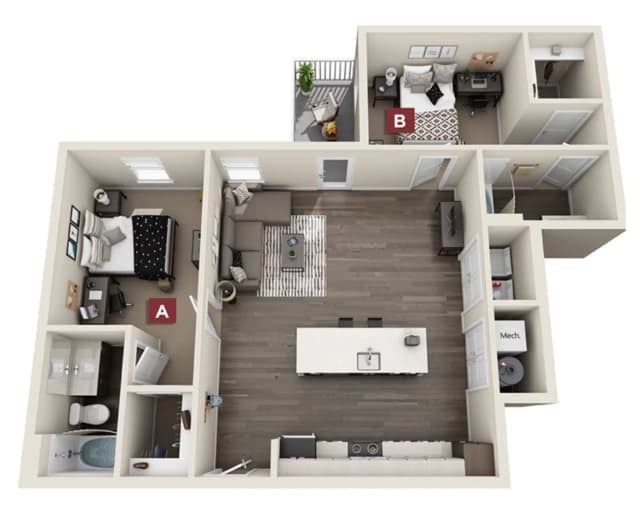 The Birch Room in 2 Bedroom 2 Bathroom main photo