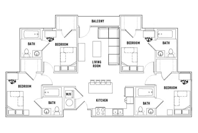 Room in 4 Bed - 4 Bath main photo