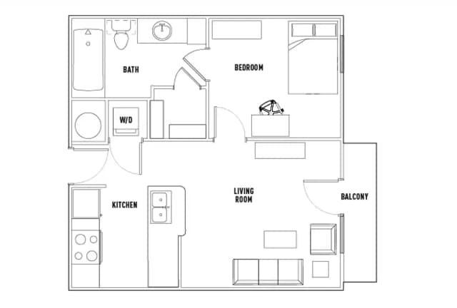 Vintage: 1 Bed - 1 Bath B main photo