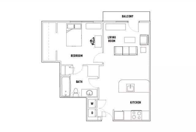 Vintage: 1 Bed - 1 Bath D main photo