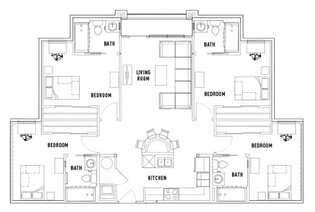 Room in 4 Bed - 4 Bath Apartment main photo