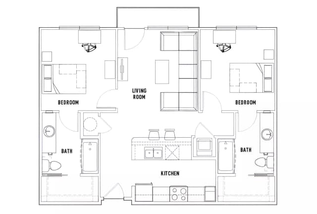 Room in 2 Bed - 2 Bath Apartment B main photo