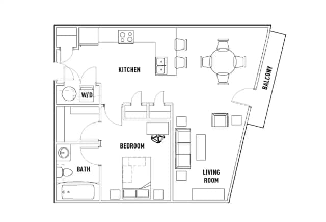 1 Bed - 1 Bath D main photo