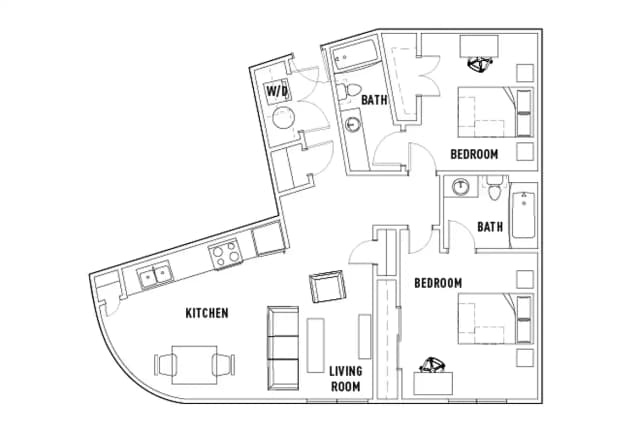 Room in 2 Bed - 2 Bath E main photo