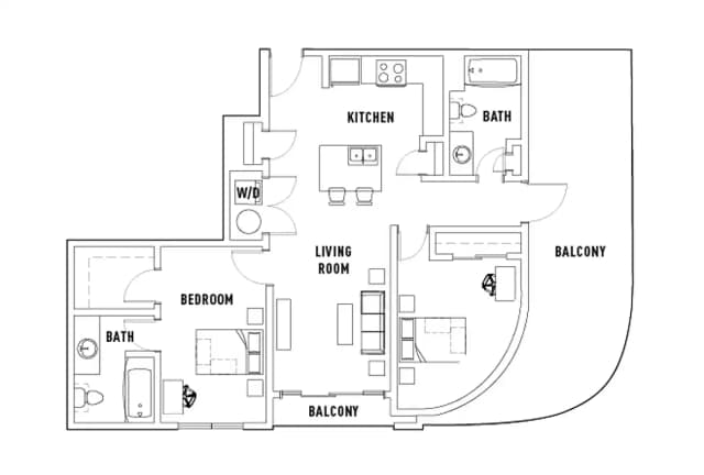 Room in 2 Bed - 2 Bath C main photo