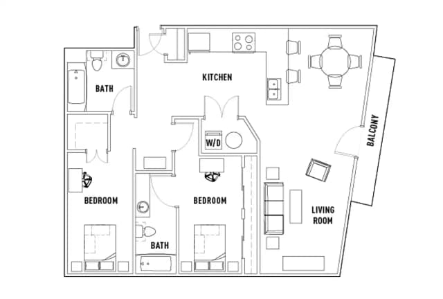 Room in 2 Bed - 2 Bath A main photo