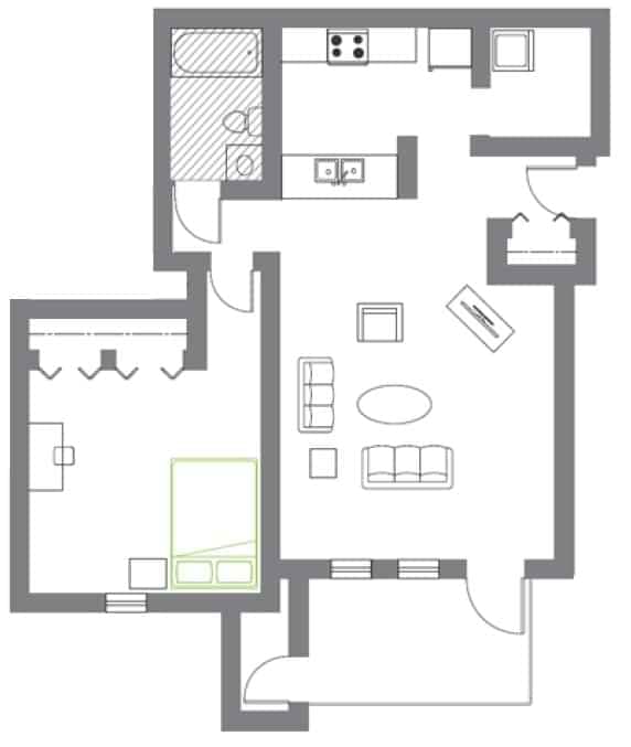 1 Bedroom 1 Bathroom | B-wm110ug main photo