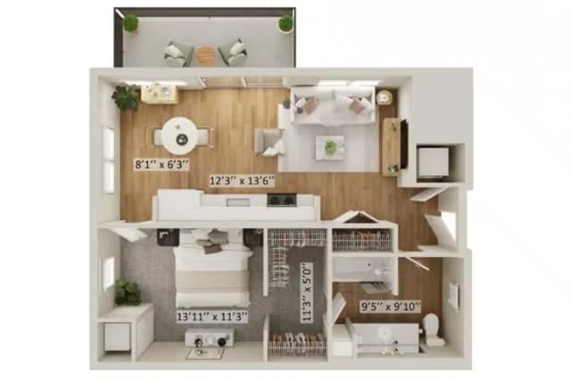 Parker A - 1 Bed 1 Bath main photo