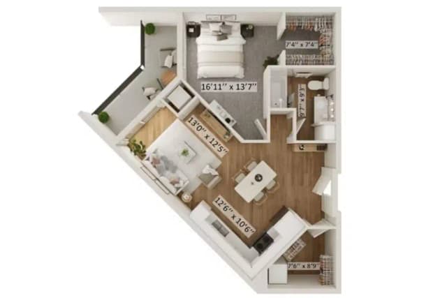 Parker B - 1 Bed 1 Bath main photo