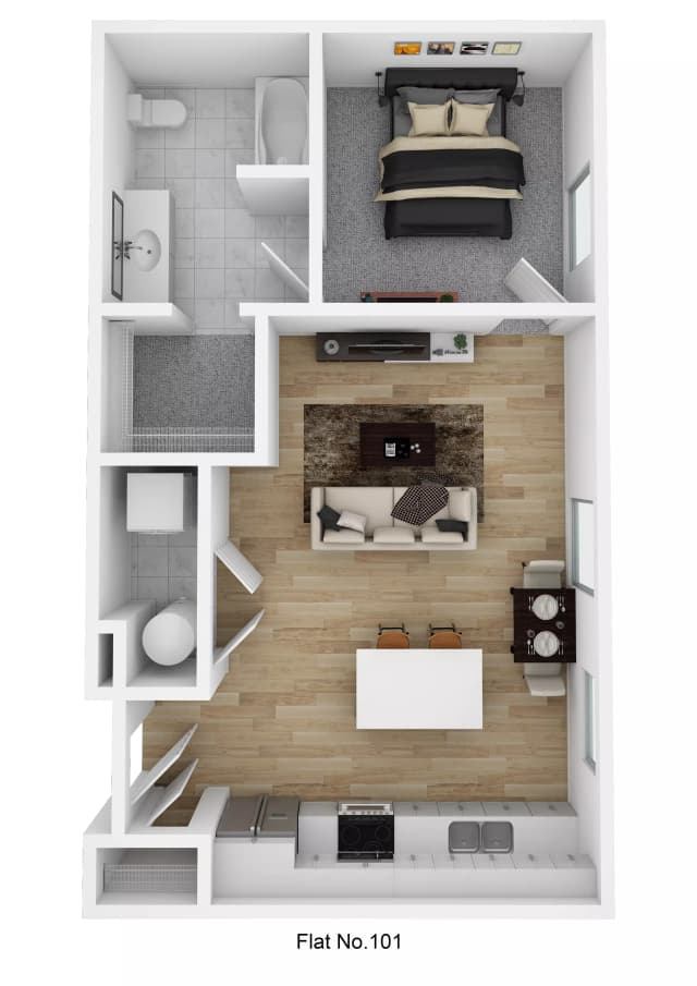 Flat No. 101 - 1 Bed 1 Bath main photo