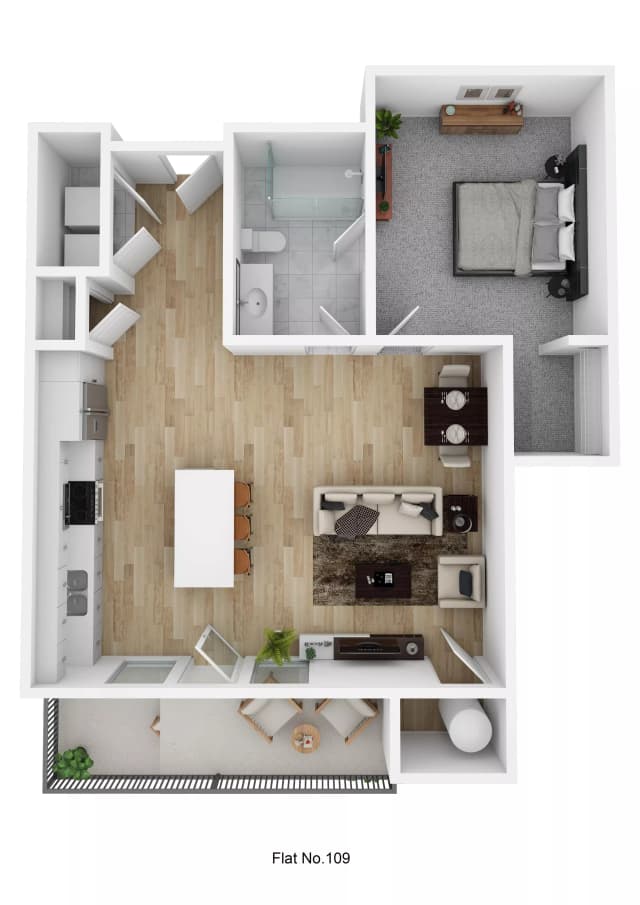 Flat No. 109 - 1 Bed 1 Bath main photo