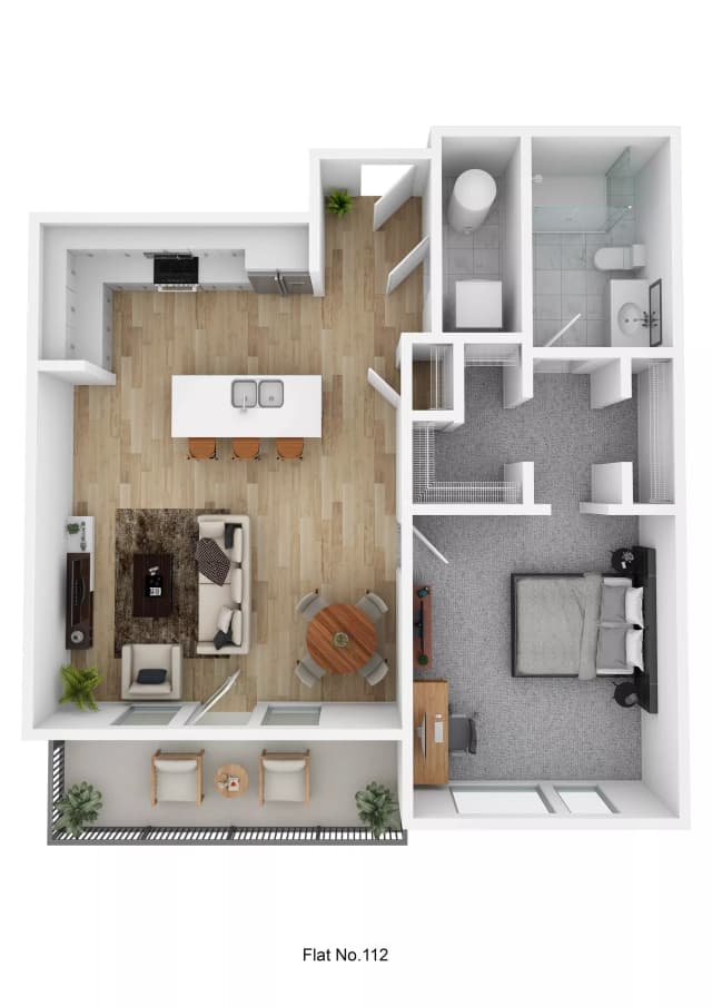 Flat No. 112 - 1 Bed 1 Bath main photo