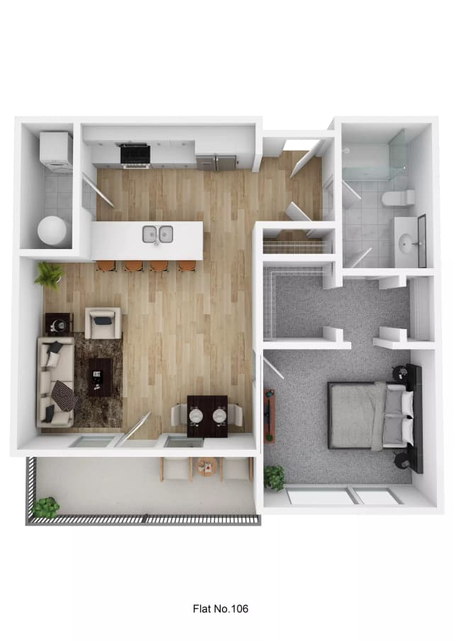 Flat No. 106 - 1 Bed 1 Bath main photo