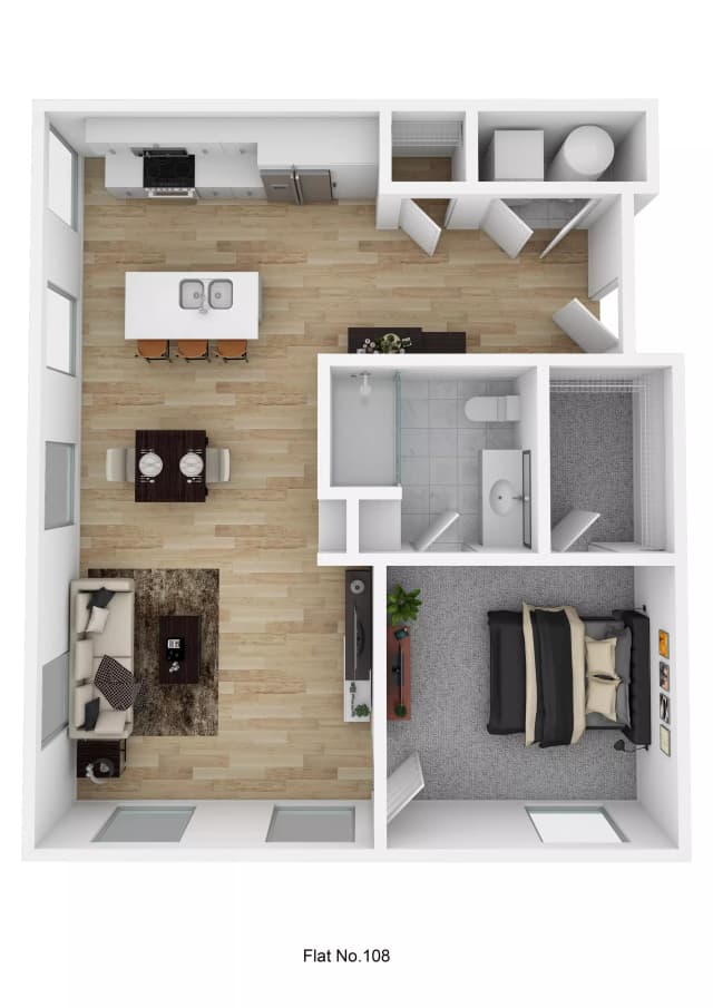 Flat No. 108 - 1 Bed 1 Bath main photo