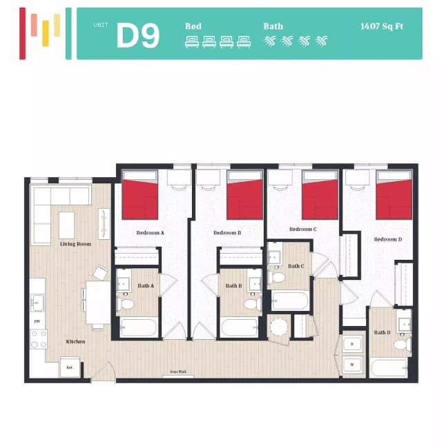 Room in 4 Bedroom 4 Bathroom | D9 main photo