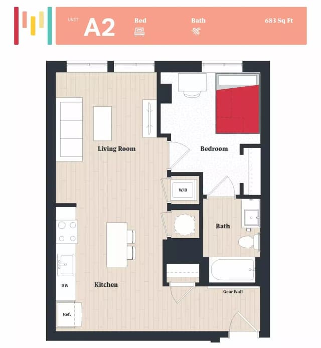 1 Bedroom 1 Bathroom | A2 main photo