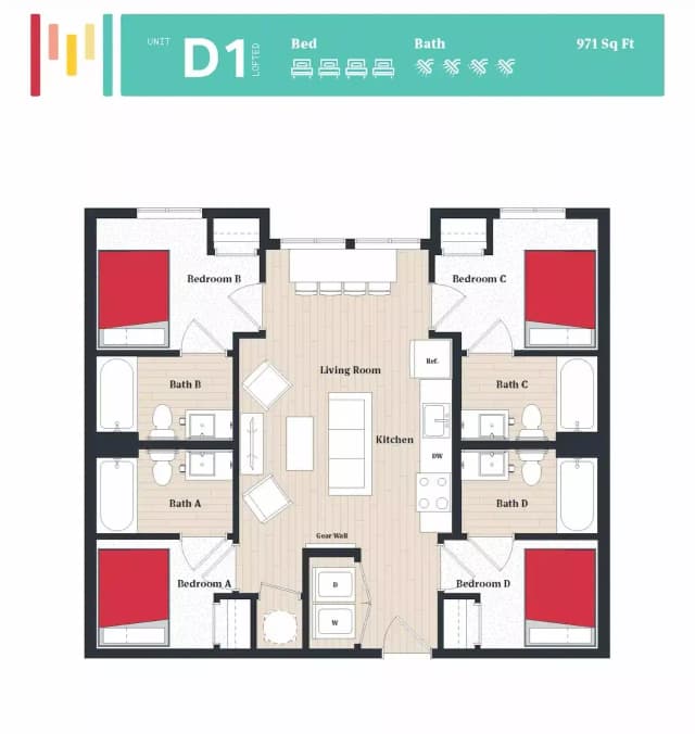 Room in 4 Bedroom 4 Bathroom | D1 Loft main photo