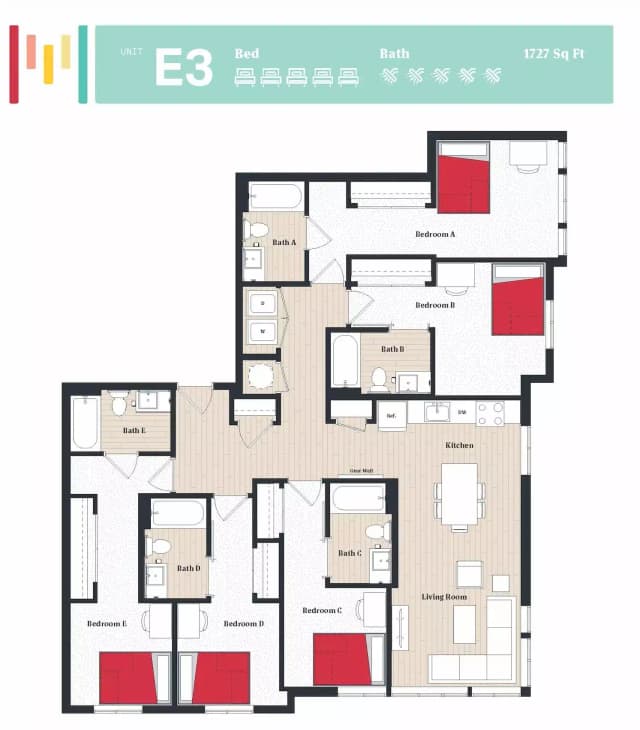 Room in 5 Bedroom 5 Bathroom | E3 main photo