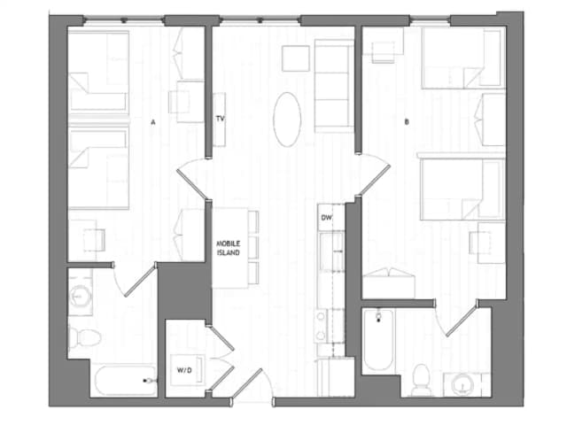 Room in 2 Bedroom 2 Bathroom | Aerial 03 main photo