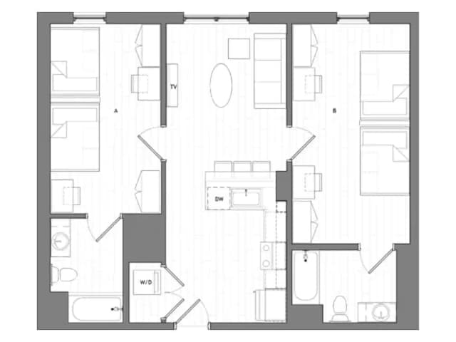 Room in 2 Bedroom 2 Bathroom | Aerial 12 main photo