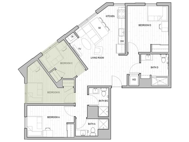 Room in 4 Bedroom 3 Bathroom | 4x3 main photo