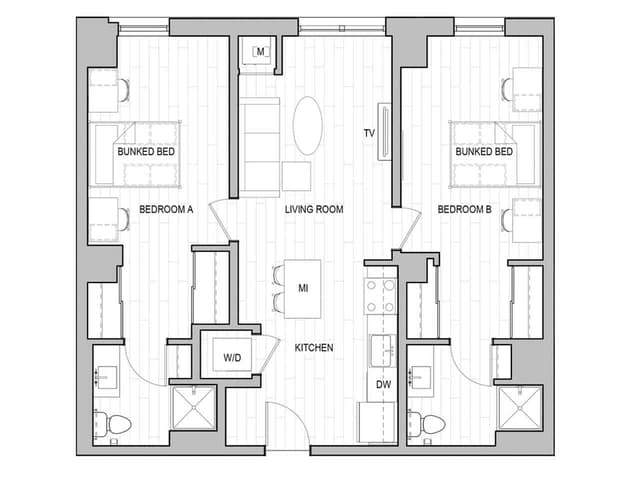 Room in 2 Bedroom 2 Bathroom | 2x2 main photo