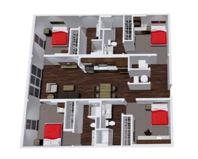 4x4 Kitchenette/Balcony | Room in 4 Bedroom 4 Bathroom main photo